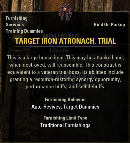 Target Iron Atronach, Trial